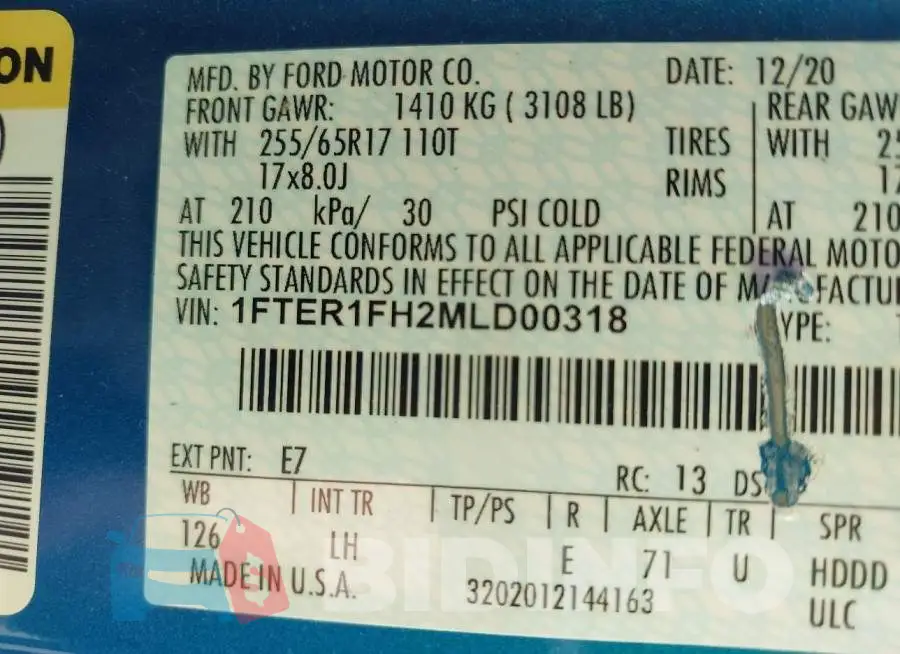1FTER1FH2MLD00318 Photo# 9