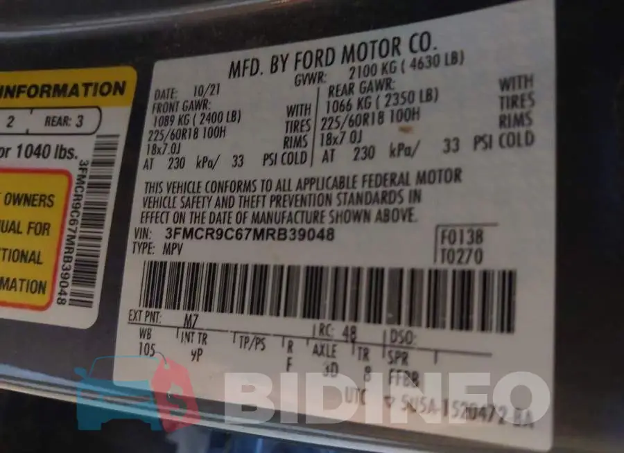 3FMCR9C67MRB39048 Photo# 9