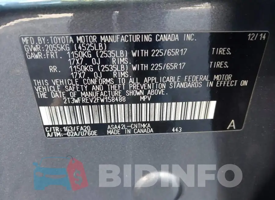 2T3WFREV2FW158488 Photo# 9