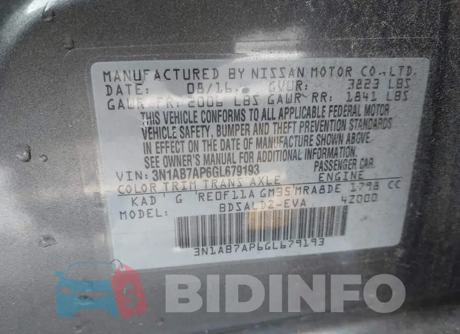 3N1AB7AP6GL679193 Photo# 9