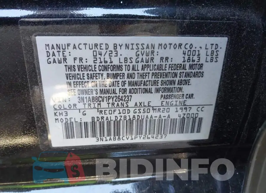 3N1AB8CV1PY264237 Photo# 9