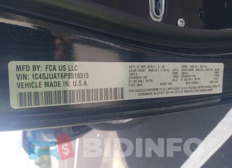 1C4SJUAT6PS518313 Photo# 9