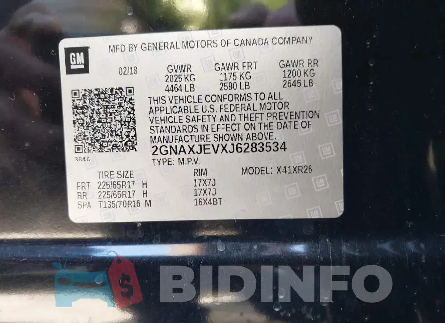 2GNAXJEVXJ6283534 Photo# 9