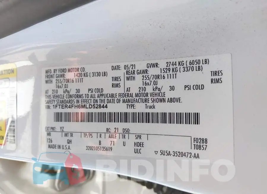 1FTER4FH6MLD52844 Photo# 9