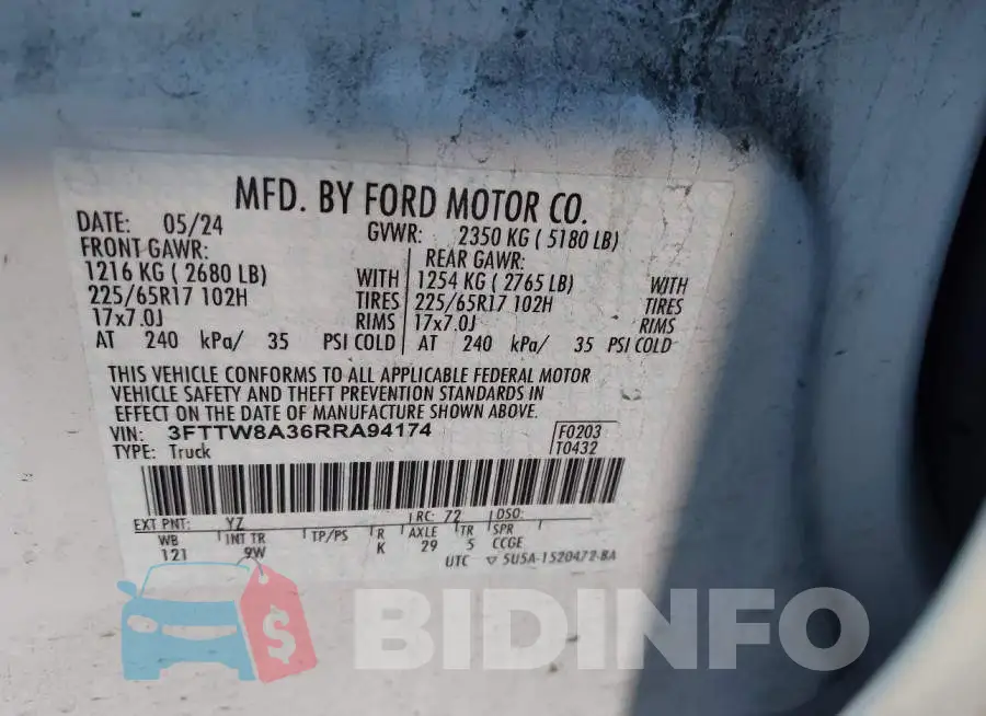 3FTTW8A36RRA94174 Photo# 9