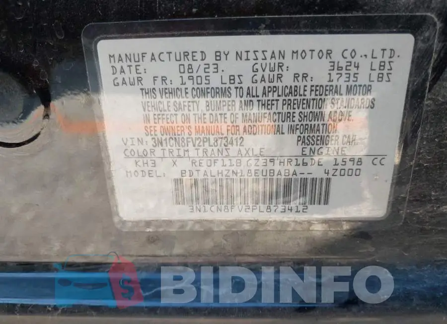 3N1CN8FV2PL873412 Photo# 9