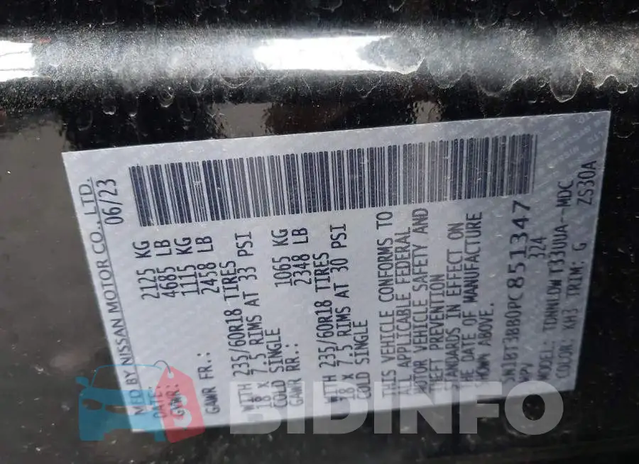 5N1BT3BB0PC851347 Photo# 9