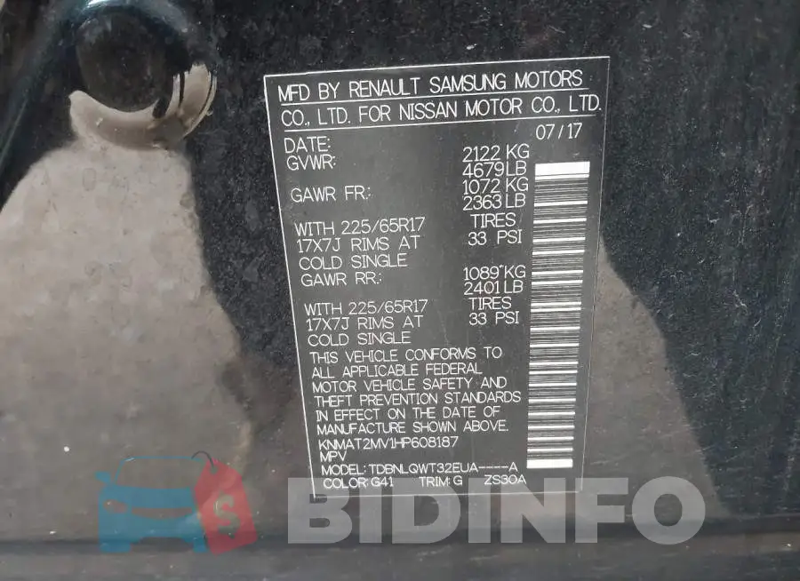 KNMAT2MV1HP608187 Photo# 9