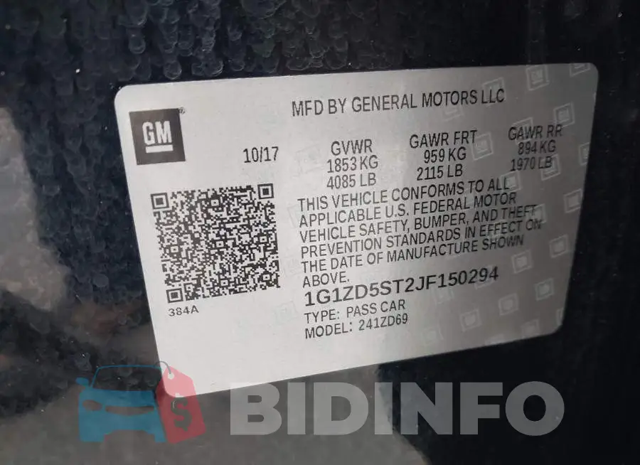 1G1ZD5ST2JF150294 Photo# 9
