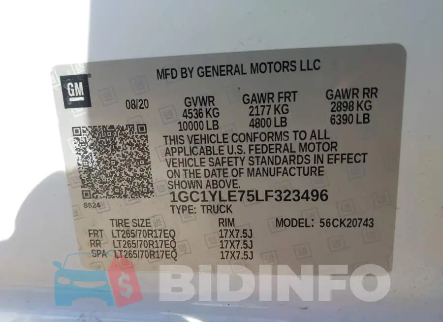 1GC1YLE75LF323496 Photo# 9