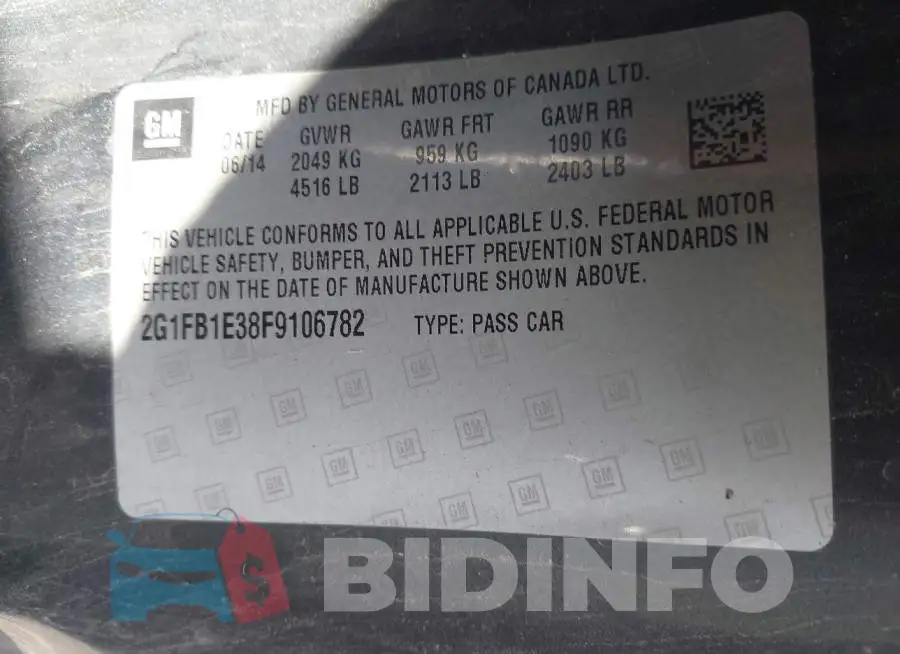 2G1FB1E38F9106782 Photo# 9
