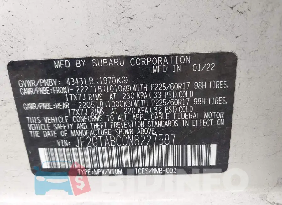JF2GTABC0N8227587 Photo# 9