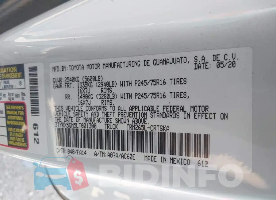 3TYRX5GN5LT001300 Photo# 9