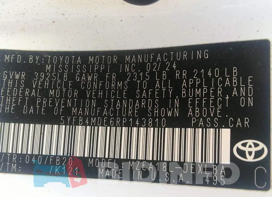 5YFB4MDE6RP143810 Photo# 9