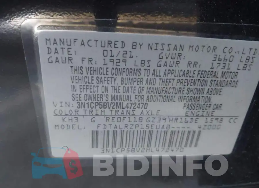3N1CP5BV2ML472470 Photo# 9