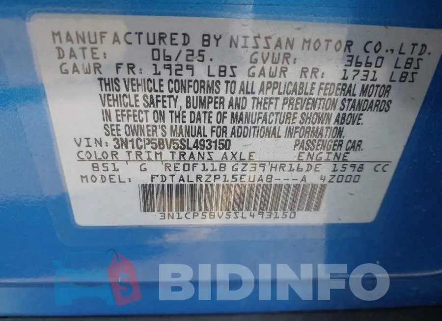 3N1CP5BV5SL493150 Photo# 9