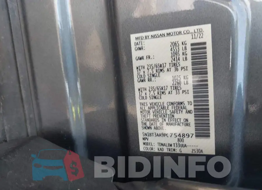 5N1BT3AA9PC754897 Photo# 9