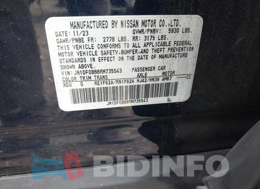 JN1DF0BB8RM735543 Photo# 9