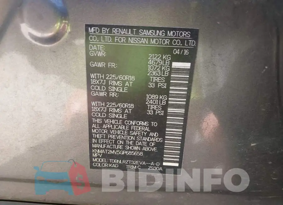 KNMAT2MV5GP685658 Photo# 9