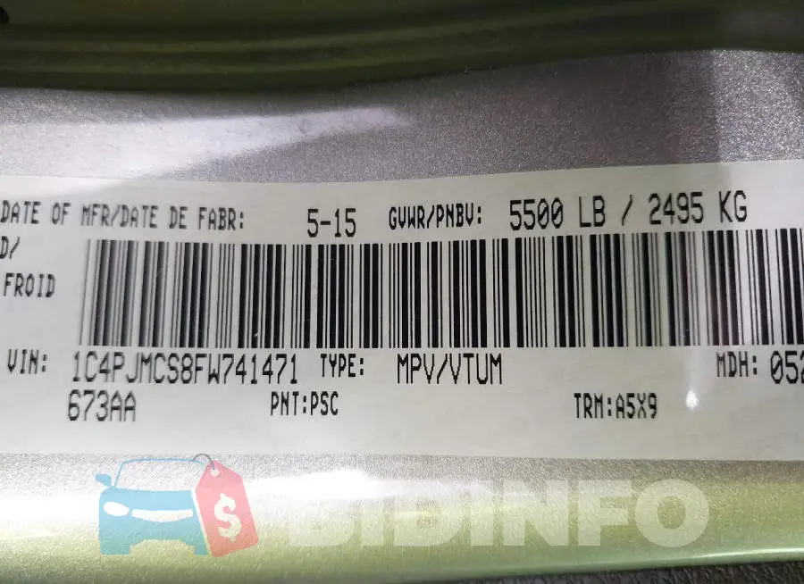 1C4PJMCS8FW741471 Photo# 9