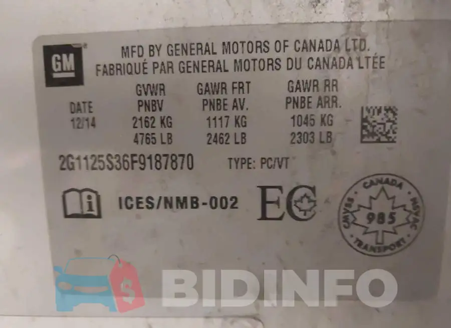 2G1125S36F9187870 Photo# 9