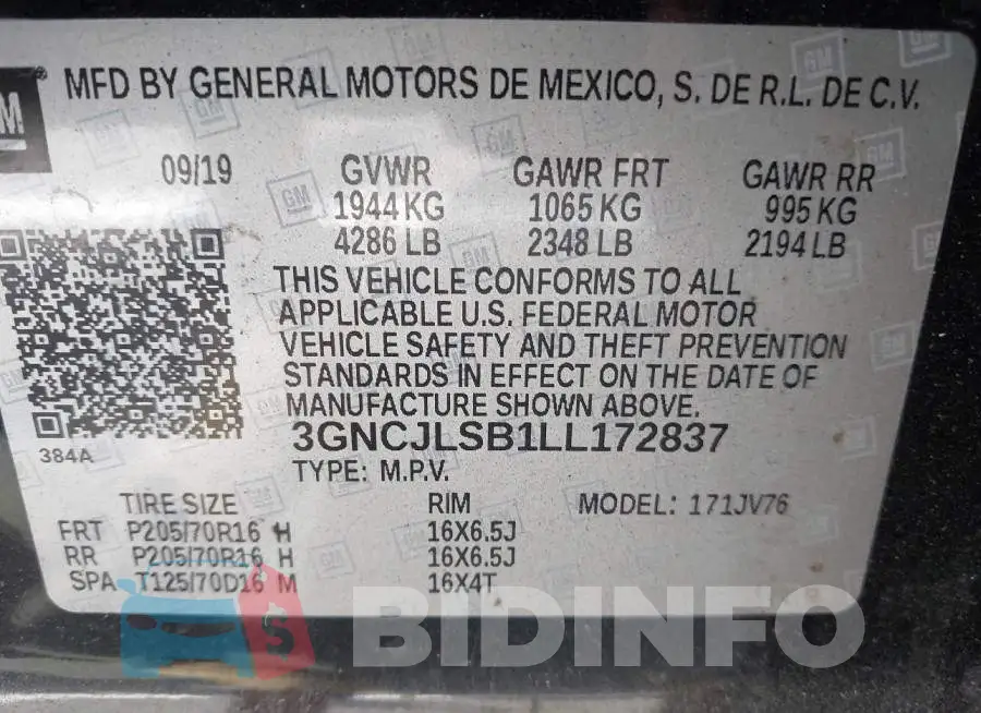 3GNCJLSB1LL172837 Photo# 9