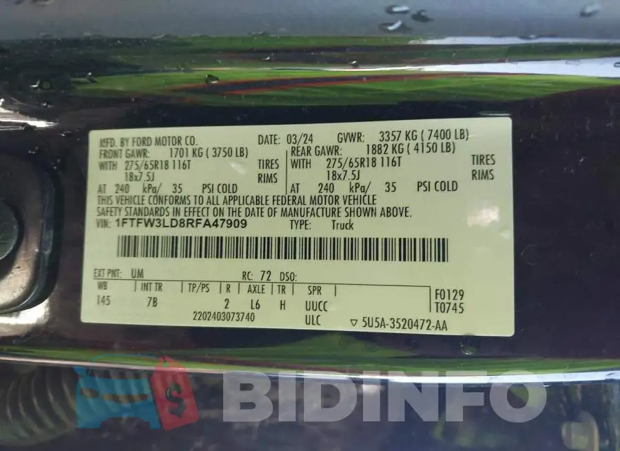 1FTFW3LD8RFA47909 Photo# 9