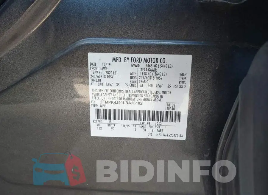 2FMPK4J91LBA26182 Photo# 9