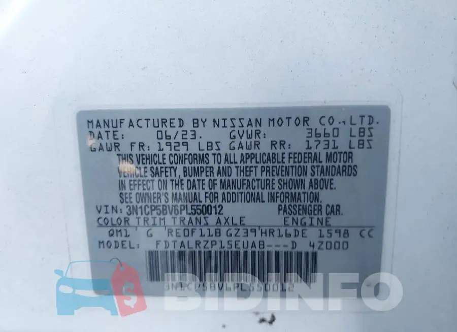 3N1CP5BV6PL550012 Photo# 9
