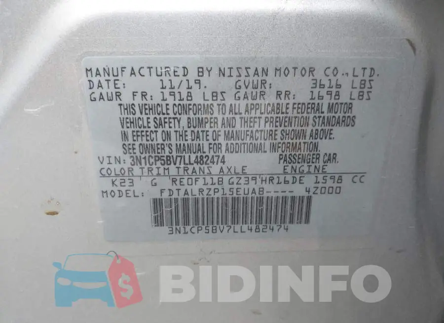 3N1CP5BV7LL482474 Photo# 9