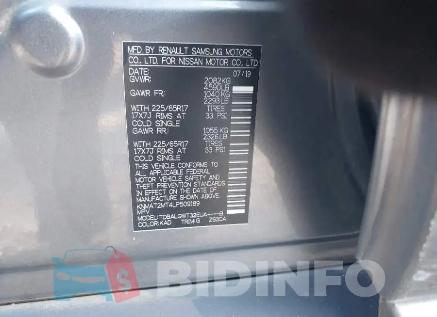 KNMAT2MT4LP509189 Photo# 9