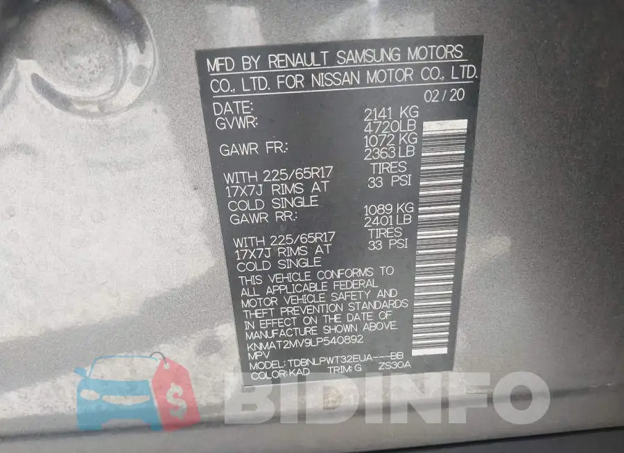 KNMAT2MV9LP540892 Photo# 9