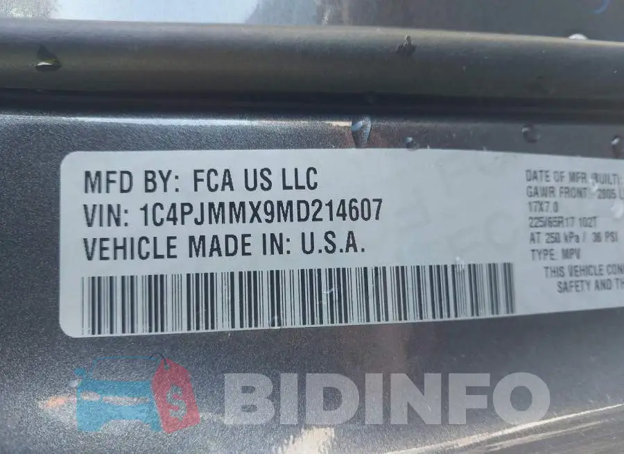 1C4PJMMX9MD214607 Photo# 9