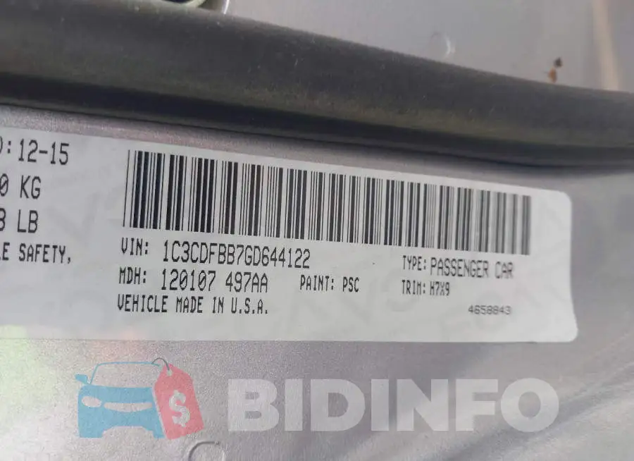 1C3CDFBB7GD644122 Photo# 9
