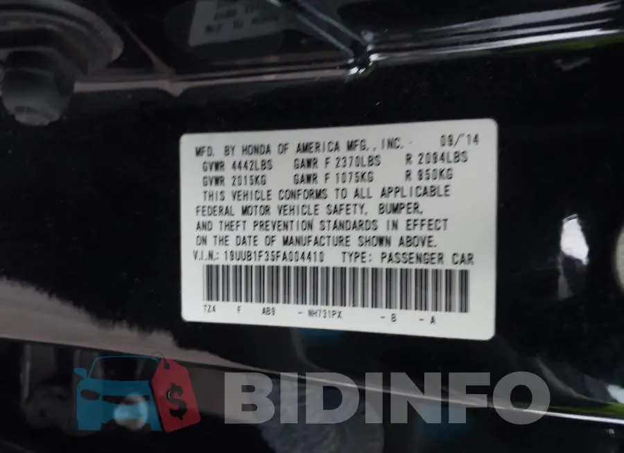 19UUB1F35FA004410 Photo# 9