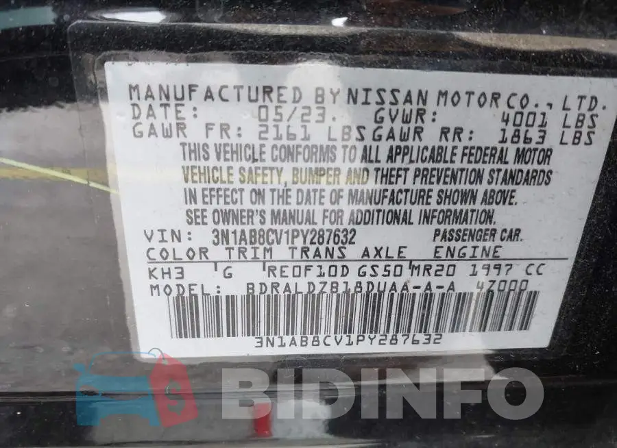 3N1AB8CV1PY287632 Photo# 9