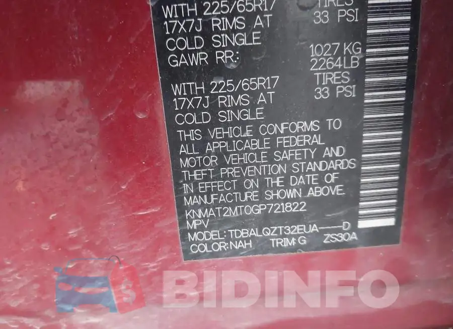 KNMAT2MT0GP721822 Photo# 9