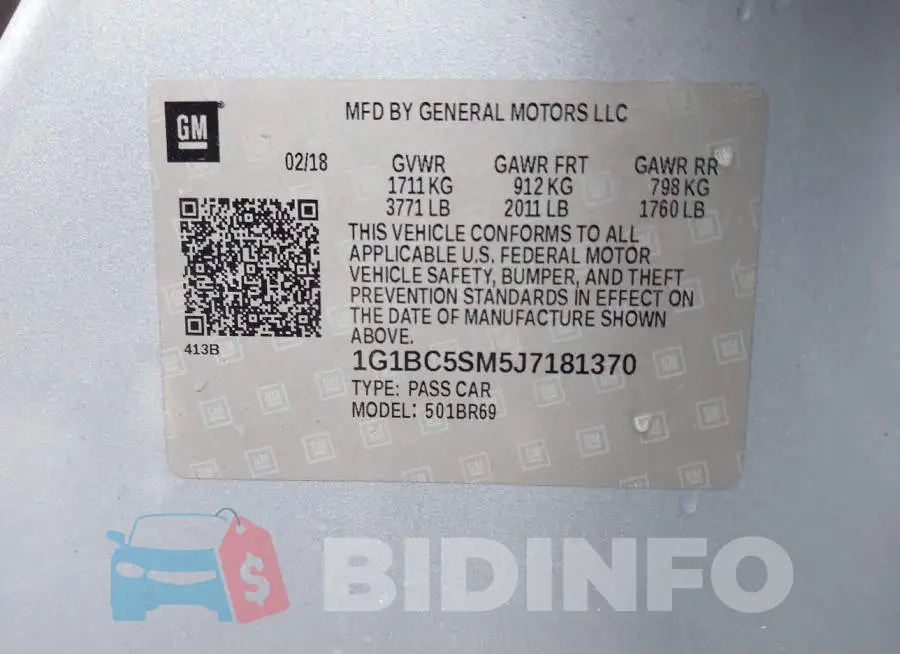 1G1BC5SM5J7181370 Photo# 9