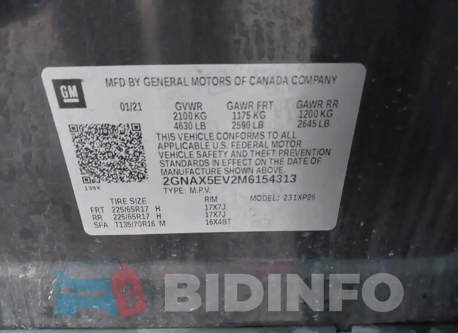 2GNAX5EV2M6154313 Photo# 9