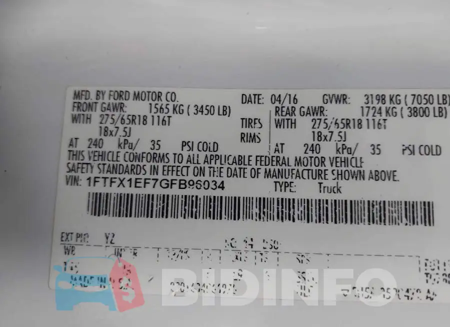1FTFX1EF7GFB96034 Photo# 9