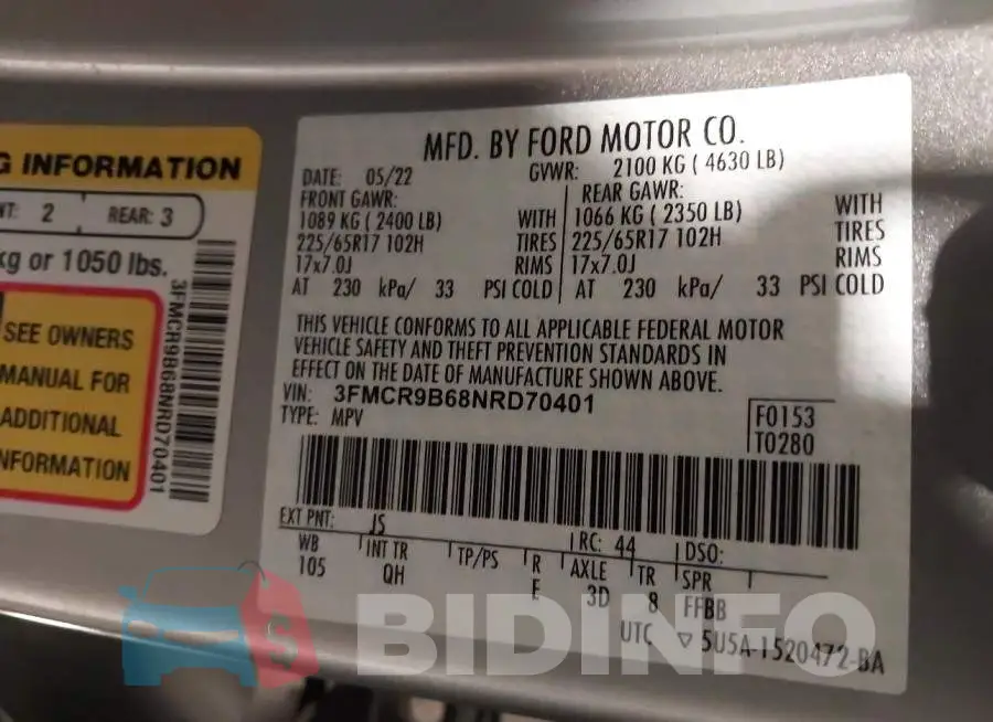3FMCR9B68NRD70401 Photo# 9