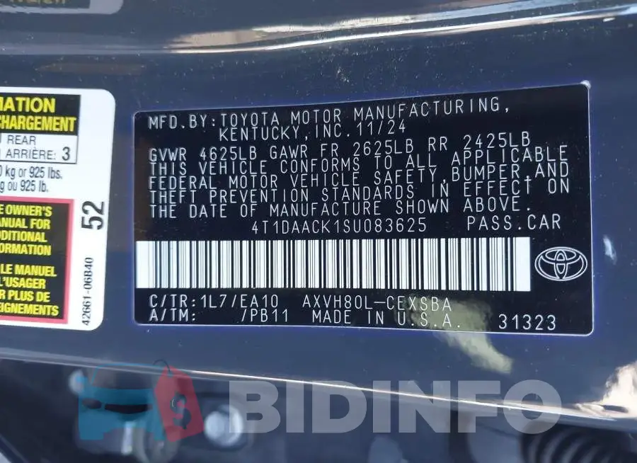 4T1DAACK1SU083625 Photo# 9