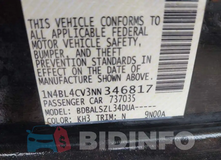1N4BL4CV3NN346817 Photo# 9
