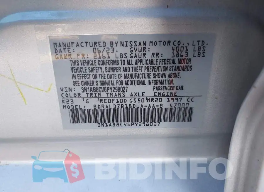 3N1AB8CV6PY298027 Photo# 9
