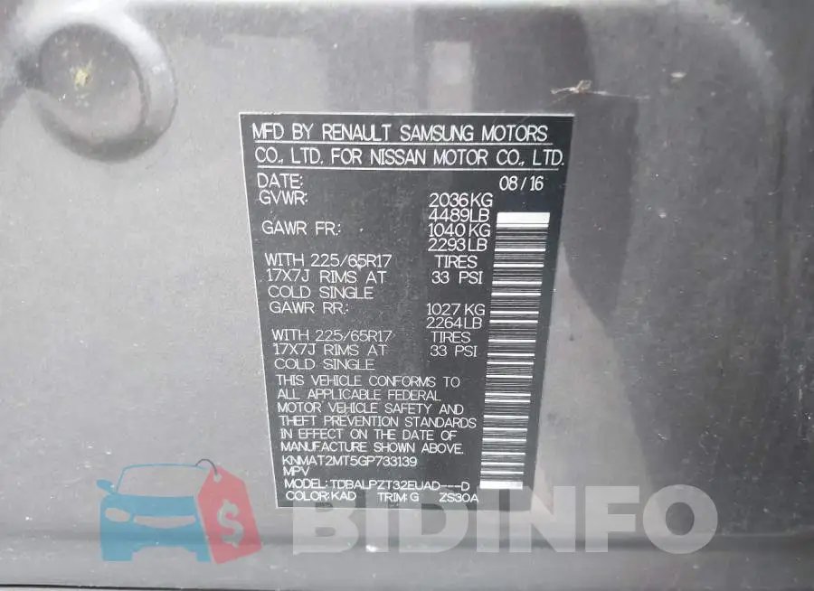 KNMAT2MT5GP733139 Photo# 9