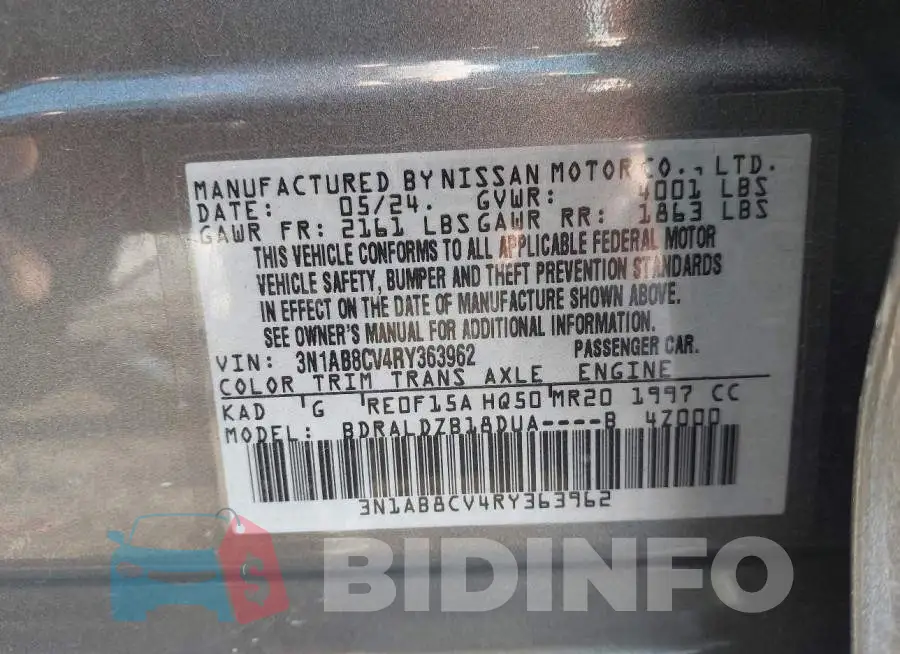 3N1AB8CV4RY363962 Photo# 9