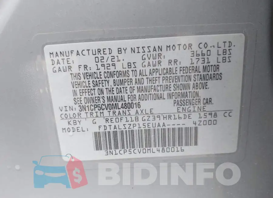 3N1CP5CV0ML480016 Photo# 9
