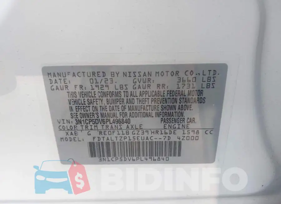 3N1CP5DV6PL496840 Photo# 9