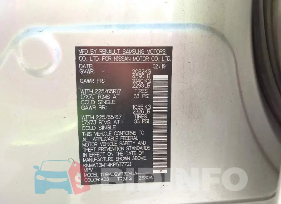 KNMAT2MT4KP537721 Photo# 9