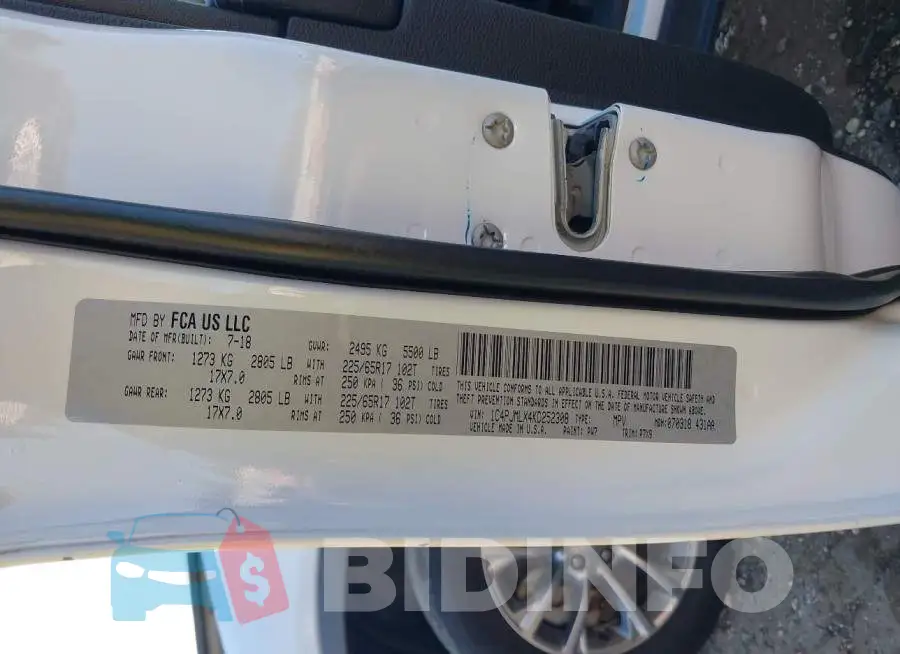1C4PJMLX4KD252308 Photo# 9